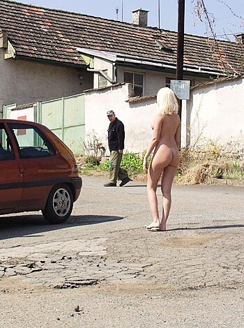 Naked girl at public 15 - Photo 21