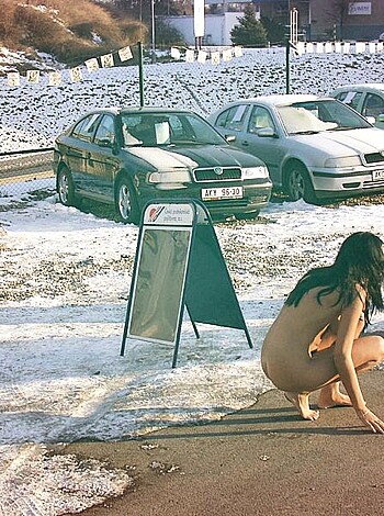 Naked girl at public 15 - Photo 47