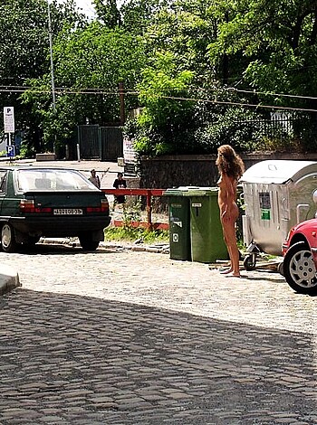 Naked girl at public 19 - Photo 22