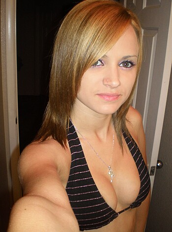 "Bikini-clad blonde chick in tight shots."