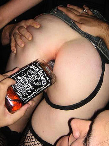 A couple of suckers taking it up the ass while one dude chugs on some whisky outta his ass crack, and they're all loving every second of it.