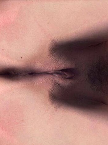 Here's a naked person on their back with their cock and balls out for all to see.