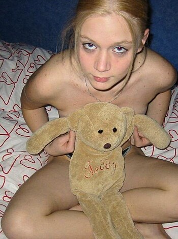 "Here's a naked bitch lying on a fucking bed with a fucking teddy bear. Get the picture, asshole?"
