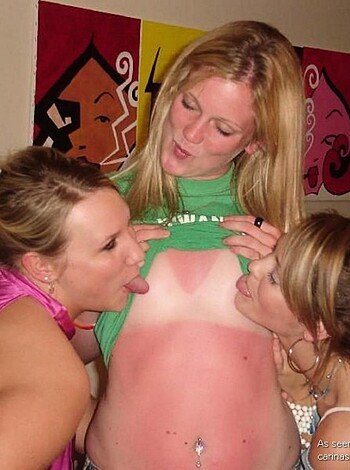 F**k these three b****es are sucking and licking each other's burnt skin like they were starving animals in the wild.