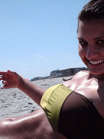"Bitch on the shore showing her tits and fuckin' pointin', dumbass."