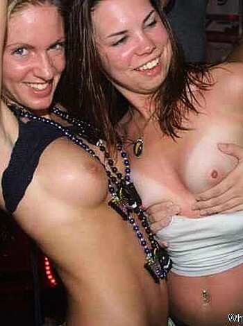 "Two titty-ass bitches grinding on each other at the fucking club."