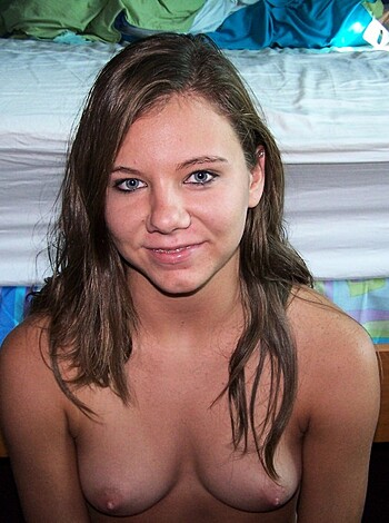A chick's nipples are stiff and rosy red.