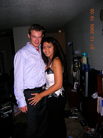 This is a photo of a dude and a bitch striking a pose side by side, probably for some fuckin' Instagram shit.
