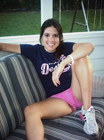 "Short-haired bitch is flaunting her bare legs."