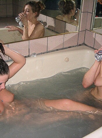 "Two fucking nude bitches taking a fucking bath alongside each other."