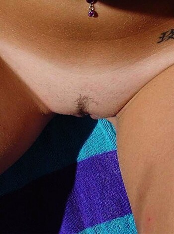 Here's a f*cking vulgar description of the image: A friggin' close-up view of a b*tch's tw*t area, with her f*ckin' legs spread apart, revealing her c*nt and surrounding skin.