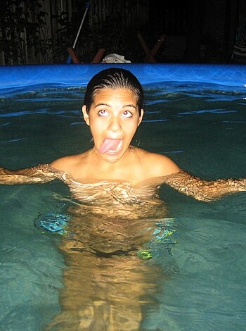 """
A fucking kid sticking out their tongue while doing the backstroke at the pool.
"""