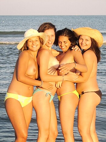 Nice girls at trip to nude beach - Photo 41