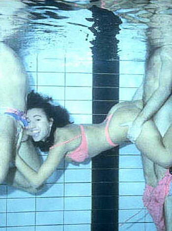 "Two bitches and a dude fuckin' in the pool!"