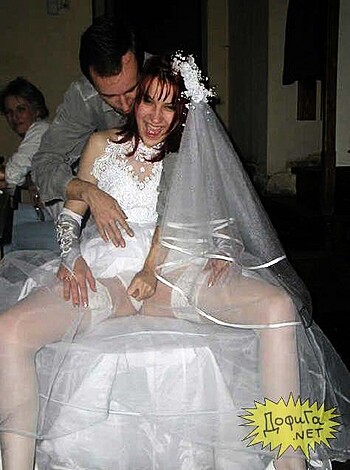 "This image shows an obese, sweaty, married couple humping away on their wedding night."
