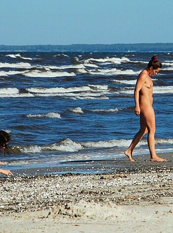"Here's a pair of horny bitches strolling around nekkid on the goddamn sandy shore, you fucking perv."