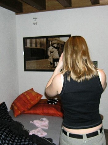 "Check out this fucking chick in her dumb-ass bedroom, bitch is all up on her iPhone like woah dawg."