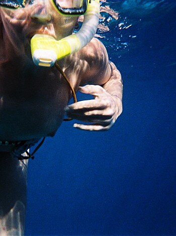 "Here's an underwater pic of a fuckin' scuba dude with a snorkel."