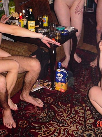 A bunch of fuckin' naked assholes sit in a shithole, getting fucked up on booze and cigarettes.