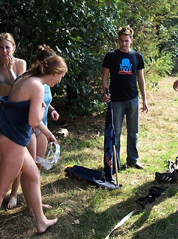 """
Group of naked men and women grinding on each other while the guy with the biggest dick is fucking them all like he owns the place. 
"""
