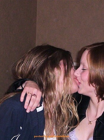 "Fucking hot lesbian lip-lock action."