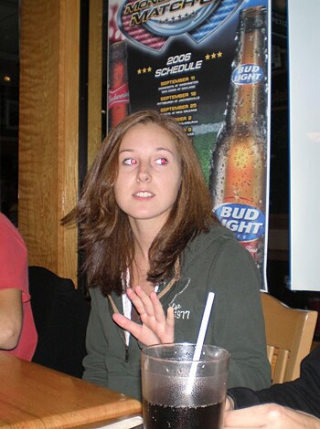 A bunch of fucking assholes sitting at a goddamn table, chowin' down on some bullshit food while they're getting drunk as fuck.
