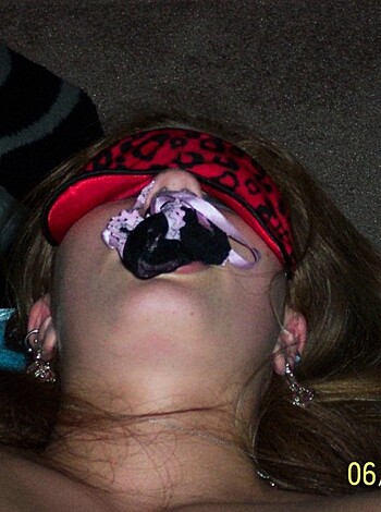 "Look at this goddamn picture of some slutty whore fuckin' blindfolded and licking off a dick from another dude's fuckin' face, motherfucker."