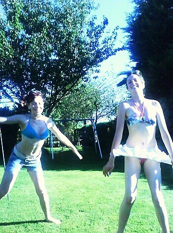 "Watch two bitches getting down and dirty on a fresh lawn."