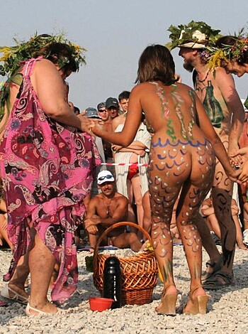 "These fucking naked assholes are doing some dumbass shit like dancing and chanting on the sand with leis in their hair."
