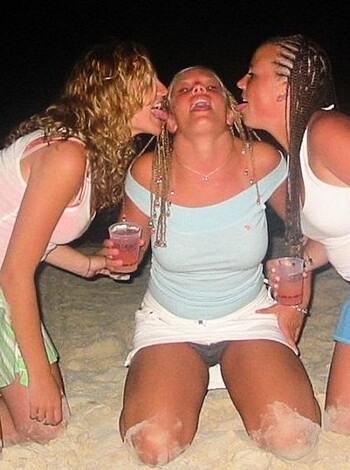 Fucking bitches getting their tongues and lips drenched with saliva while rubbing cunts on sandy shores at fuckin' dark.