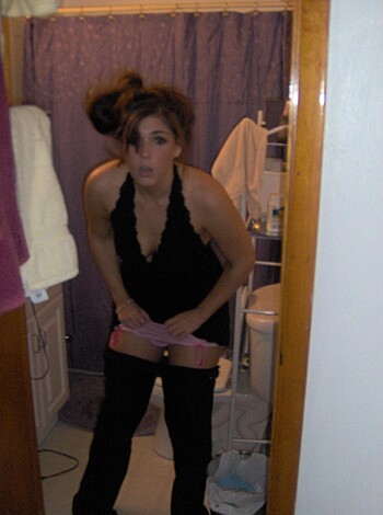 Vulgar description: "Here's a fucking hot chick in sexy fuckin' boots and panties."