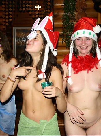 "Here's a fucking picture of a bunch of goddamn nude assholes, all laughing their dickheads off while they're dressed up in shit-ass Christmas outfits."