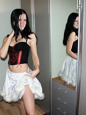 Nice ex girl Chantal in white dress  - Photo 1