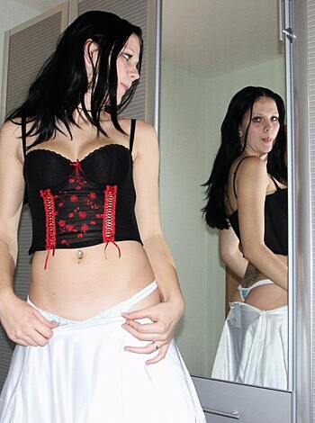 Nice ex girl Chantal in white dress  - Photo 31