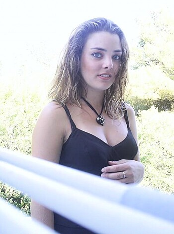 "Busty bitch's tits are out."