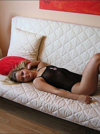 Danish, shaved blonde posing, dildoing and cumface - Photo 53