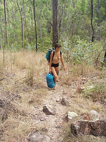Young wife outdoor nude - Photo 7
