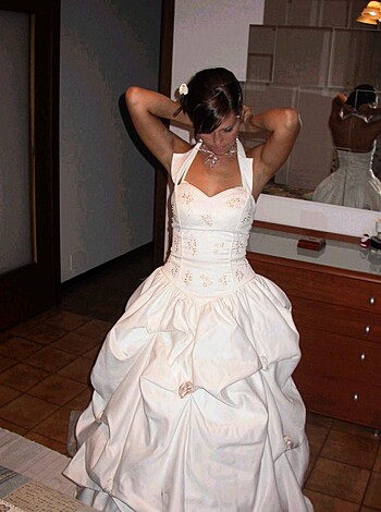 "Some fucking slut is trying on her wedding dress."
