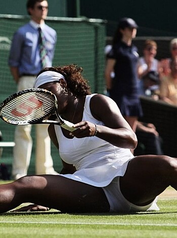 "A fuckin' sweaty asshole bitch is sittin' on the dirt, playin' tennis."