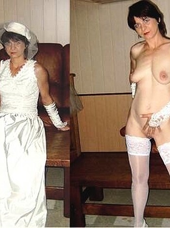A bitch strips down to her birthday suit while a ho-ass broad wears all fancy shit for the camera to snap, showing off their tits and pussy compared to each other.
