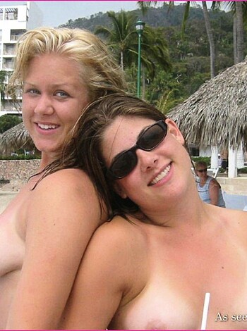 "Yo, check out this picture of these two chicks sittin' ass-to-ass on some fucking beach, totally naked."