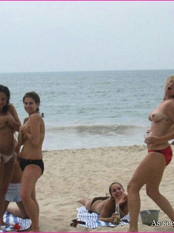 """
Bare titties on the shore as four bitches are fuckin' sunbathing.
"""