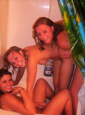 "Here's a pic of three chicks soaking their tits in a tub, getting their clit rubbed while they bitch about life."