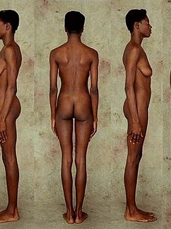 "Check out this fucking hot naked bitch getting her ass shot from every angle."