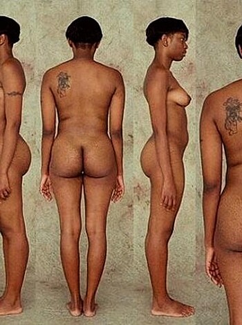 "Check out this f*ckin' collage of ass-nekid bitches, man! Different shapes, sizes, and shades of honeys with tits and ass on display for your viewing pleasure. Fuck yeah!"