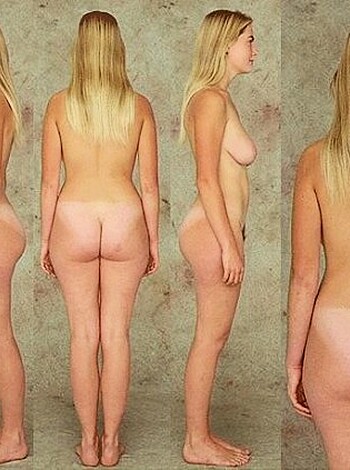 A pair of bare assed bitches standing next to each other for your viewing pleasure