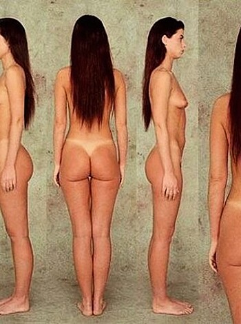 Here are some vulgar descriptions of the image that you can use as a caption:
- "Six hot nudes spread out on display for your viewing pleasure."
- "Get up close and personal with these sexy ass ladies who have no problem showing off their naked bodies." 
- "Take a good look at these fine women's fuckable features as they flaunt what they got."