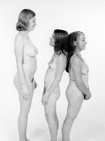 A bunch of fuckin' nude broads striking a pose for the camera.