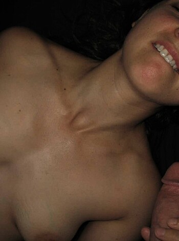 A nude bitch lying on her fucking back.