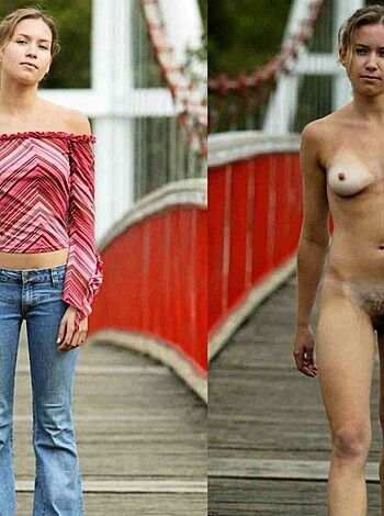 Here's the deal with this fuckin' picture: it shows a nude bitch, probably a whore or somethin', struttin' her shit across some goddamn bridge like she owns the place. Looks like she's got a tight ass and big tits, too. Fuckin' A, right?